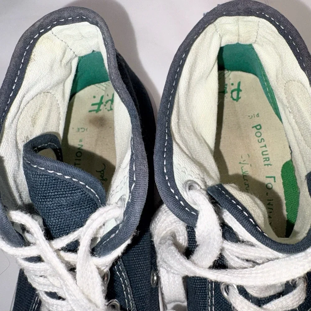 PF Flyers Center Hi Navy White Canvas High Top Sneakers Mens 6 Womens 7.5 Shoes